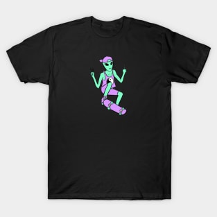 Alien Skateboarding T-Shirt